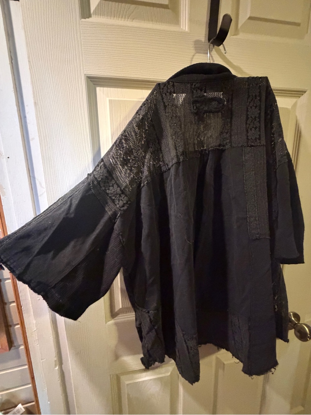 POL Black Patchwork button-down shirt